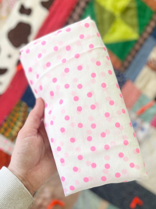 Vintage Pink Polka Dot Fabric