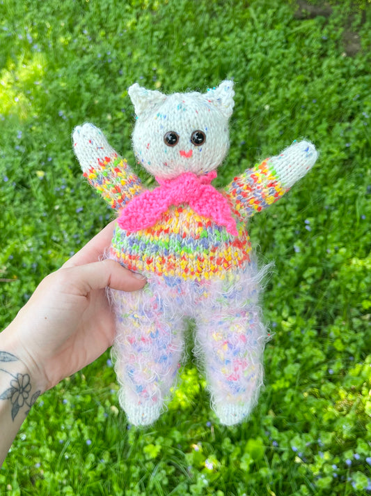 Hand Knit Kitty Stuffie