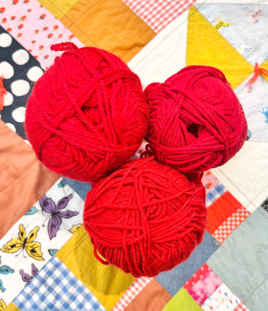 Red Yarn Bundle of 3